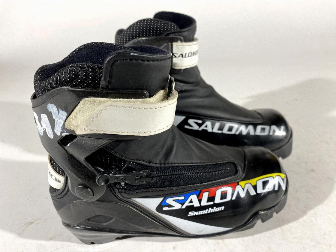 Salomon Kids  Skiathlon Cross Country Ski Boots Size EU31.5 US13K SNS Pilot S112
