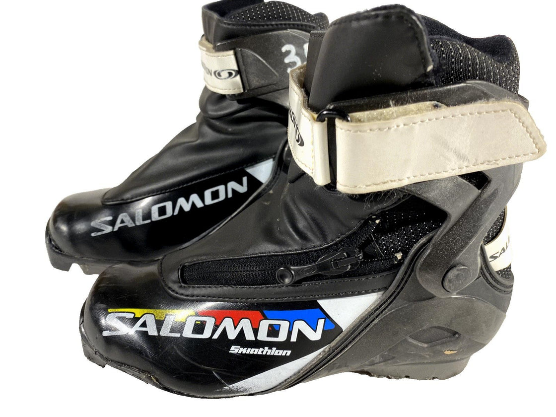 Salomon Kids  Skiathlon Cross Country Ski Boots Size EU35 US3 SNS Pilot S104