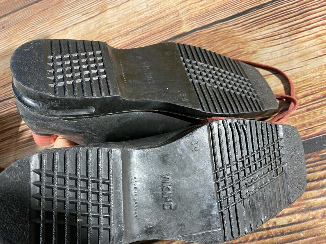VIKING Vintage Cross Country Ski Boots for Kandahar Old Cable Binding EU39 US6.5