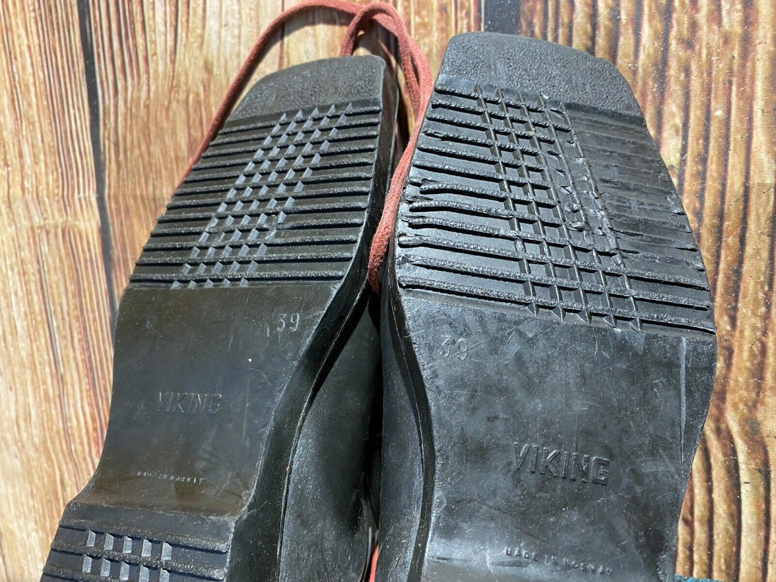 VIKING Vintage Cross Country Ski Boots for Kandahar Old Cable Binding EU39 US6.5