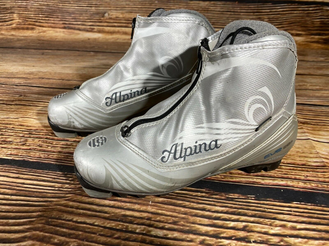Alpina EVE28G Classic Nordic Cross Country Ski Boots Size EU38 US6 NNN 626
