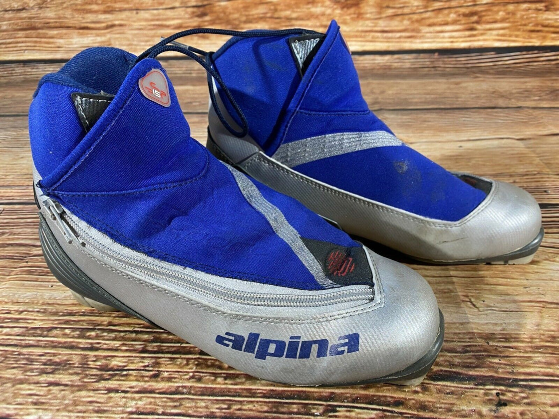 Alpina SP15 Nordic Cross Country Ski Boots Size EU40 US7.5 NNN bindings 657