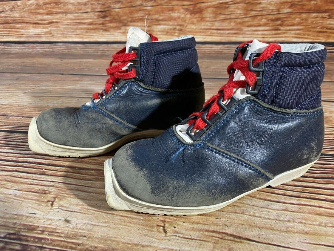 SALOMON Leather Kids Nordic Cross Country Ski Boots Size EU32 US1.5 SNS S-39