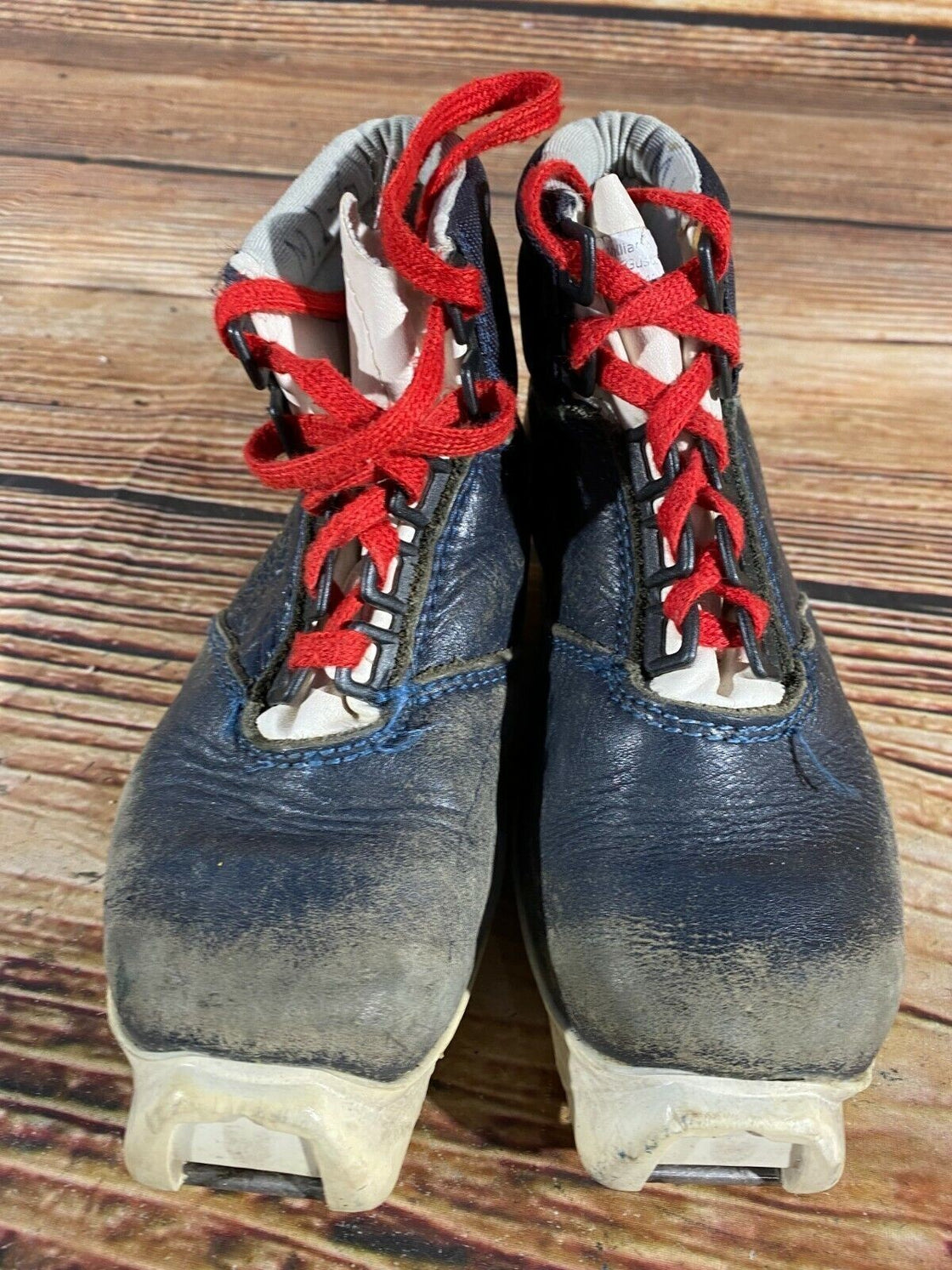 SALOMON Leather Kids Nordic Cross Country Ski Boots Size EU32 US1.5 SNS S-39