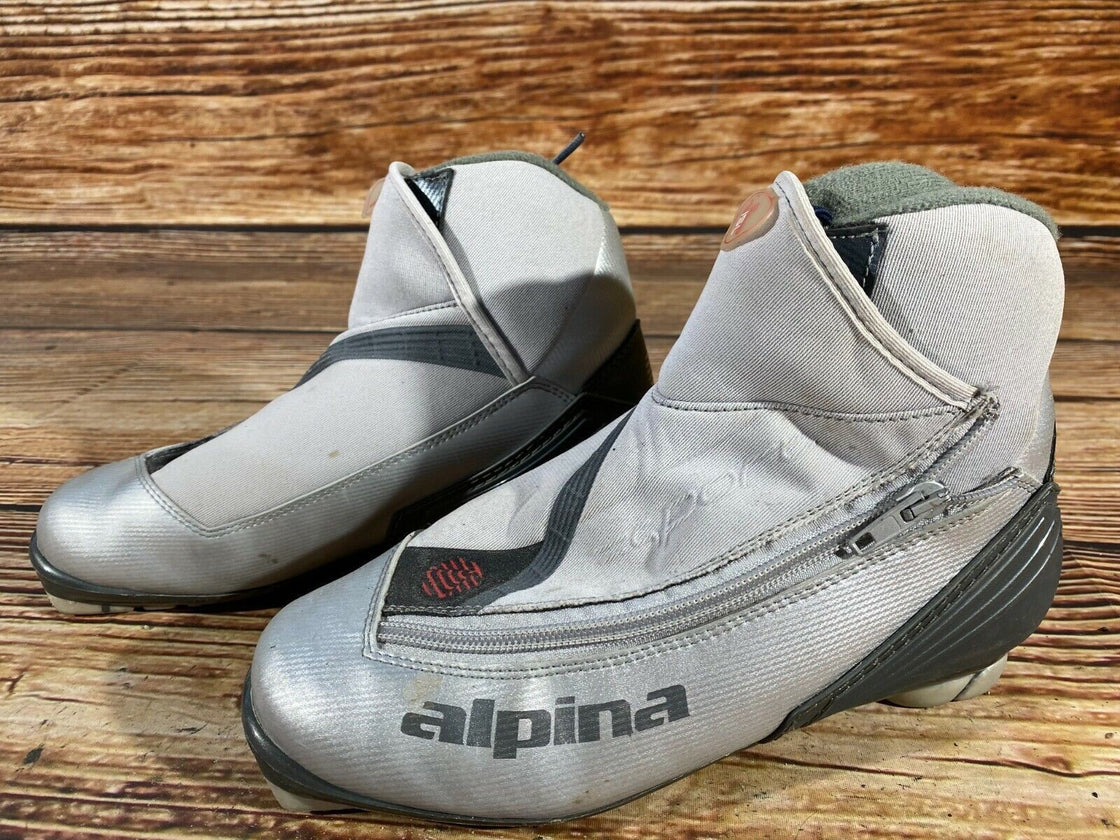 Alpina SP15L Nordic Cross Country Ski Boots Size EU38 US6 NNN bindings 3034