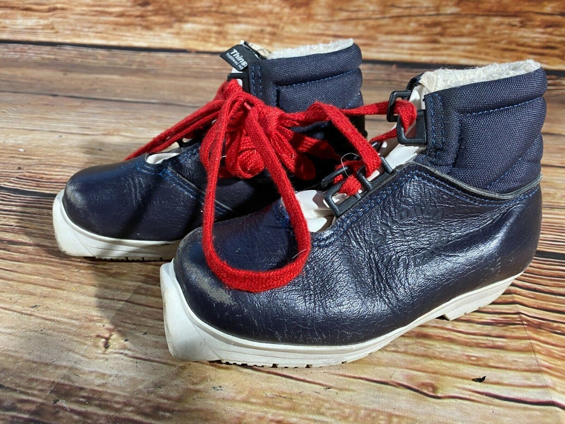 SALOMON Leather Kids Nordic Cross Country Ski Boots Size EU29 US11 SNS S-28 SNS