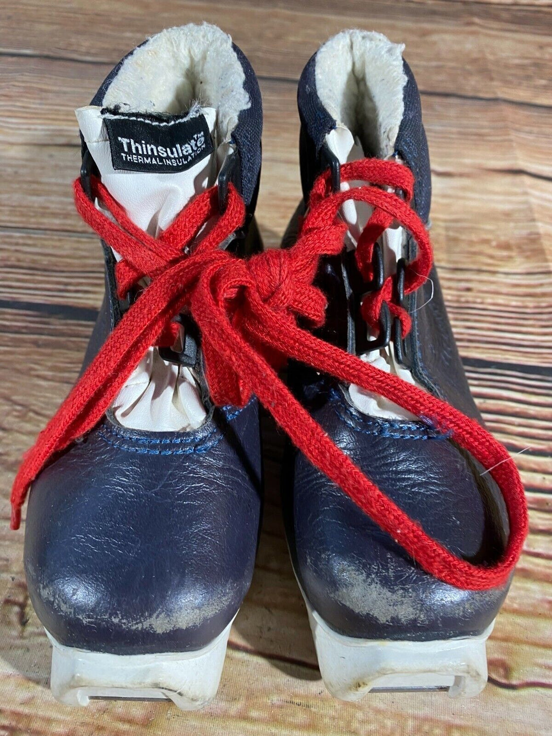SALOMON Leather Kids Nordic Cross Country Ski Boots Size EU29 US11 SNS S-28 SNS