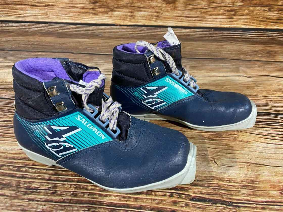 SALOMON 461 SR Nordic Cross Country Ski Boots Size EU36 US4.5 SNS profil 2054