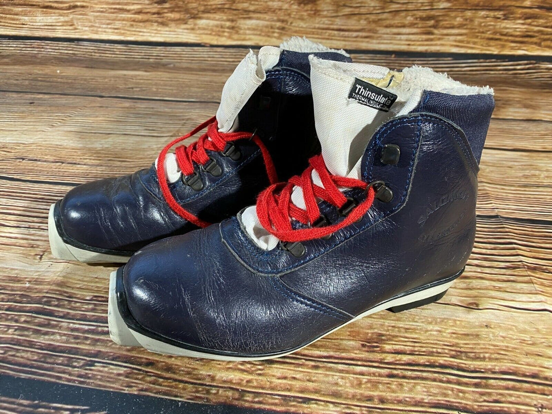 SALOMON Leather Nordic Cross Country Ski Boots Size EU38 US6 SNS profil 2233