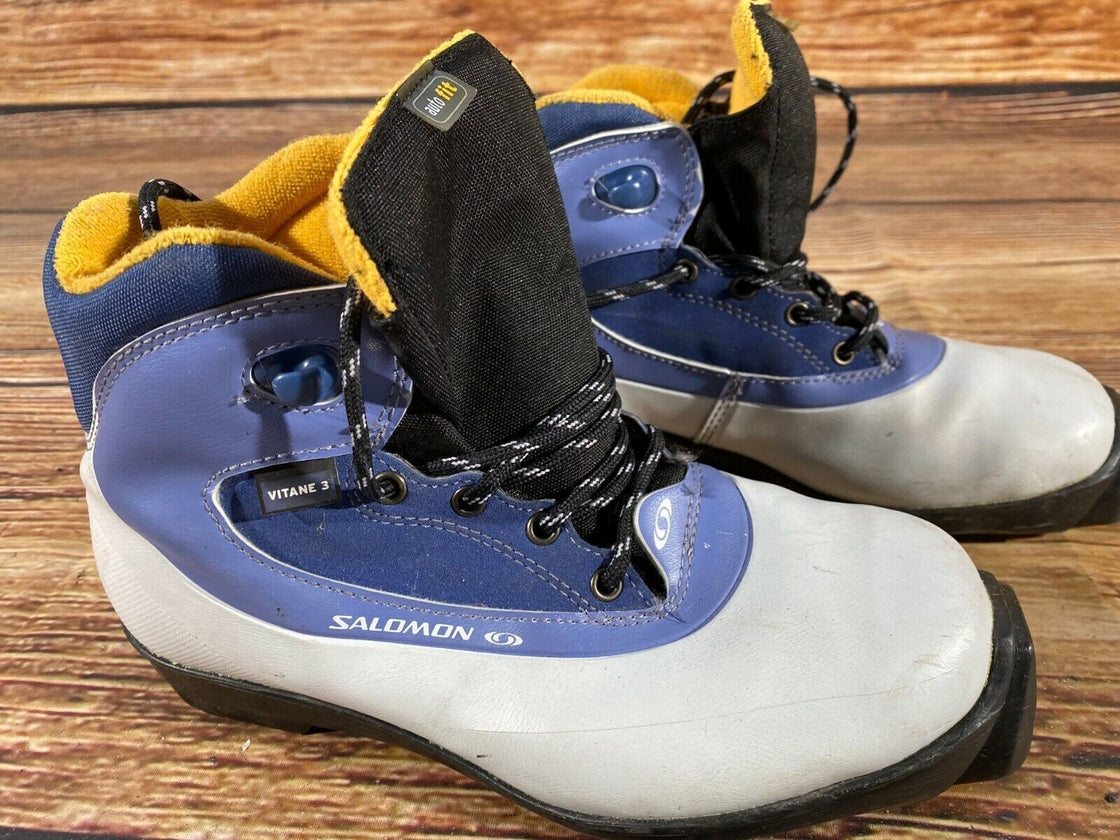SALOMON Vitane 3 Kids Nordic Cross Country Ski Boots Size EU36 US4 SNS S-45