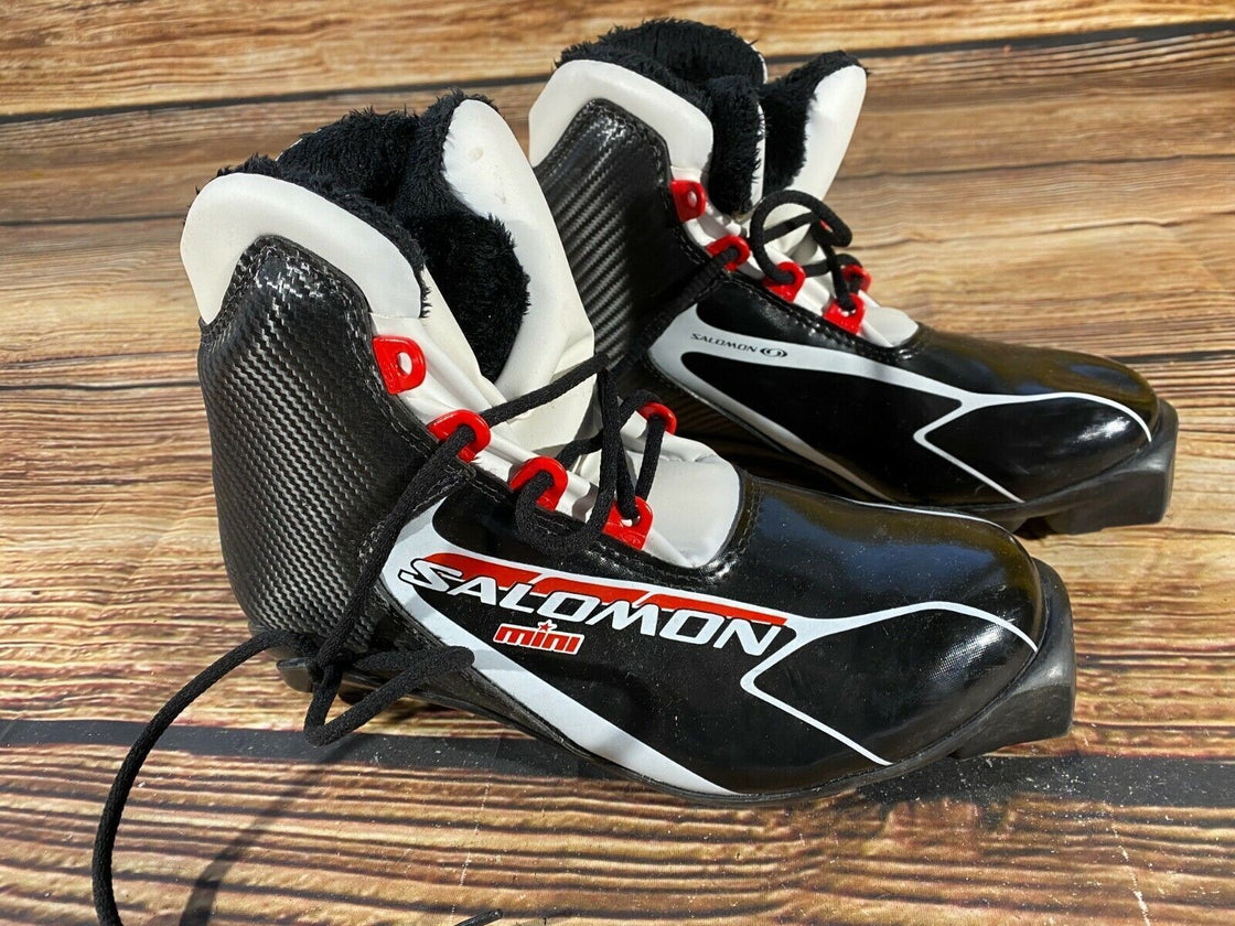 SALOMON Mini Nordic Cross Country Ski Boots Size EU37 1/3 US5 SNS profil 2253