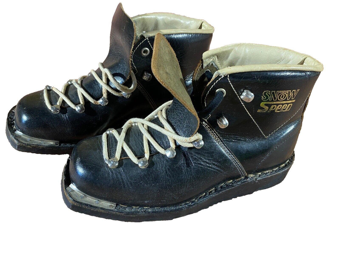 SNOW SPEED Vintage Cross Country Ski Boots Kandahar Cable Bindings EU37 US5 KL54
