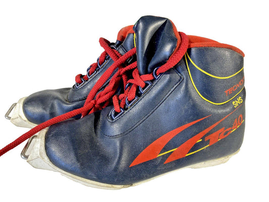 Tecno TC40 Cross Country Ski Boots Classic SNS Profil EU 34 US 2 Vintage 1227
