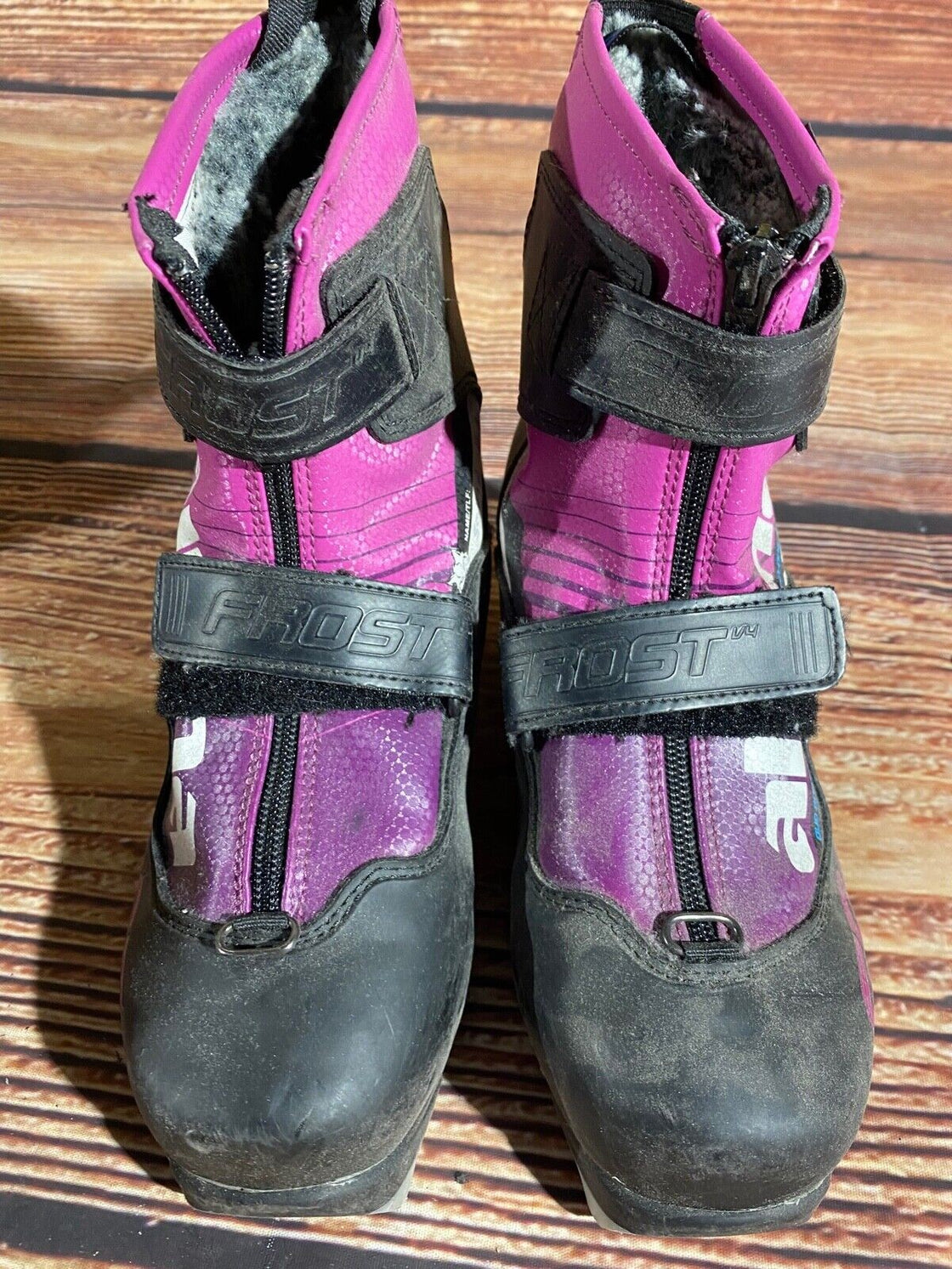 Alpina Frost Kids Nordic Cross Country Ski Boots Size EU35 U3.5 NNN A-1128