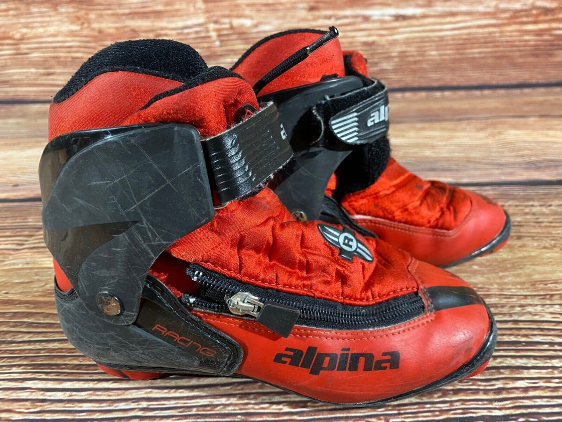 Alpina Racing Kids Nordic Cross Country Ski Boots Size EU35 US3.5 NNN A-1247