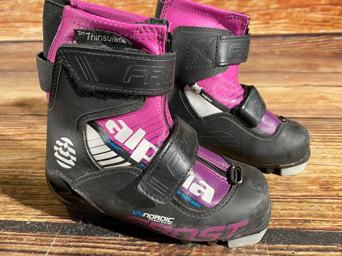Alpina Frost Kids Nordic Cross Country Ski Boots Size EU27 US9.5 NNN A-955