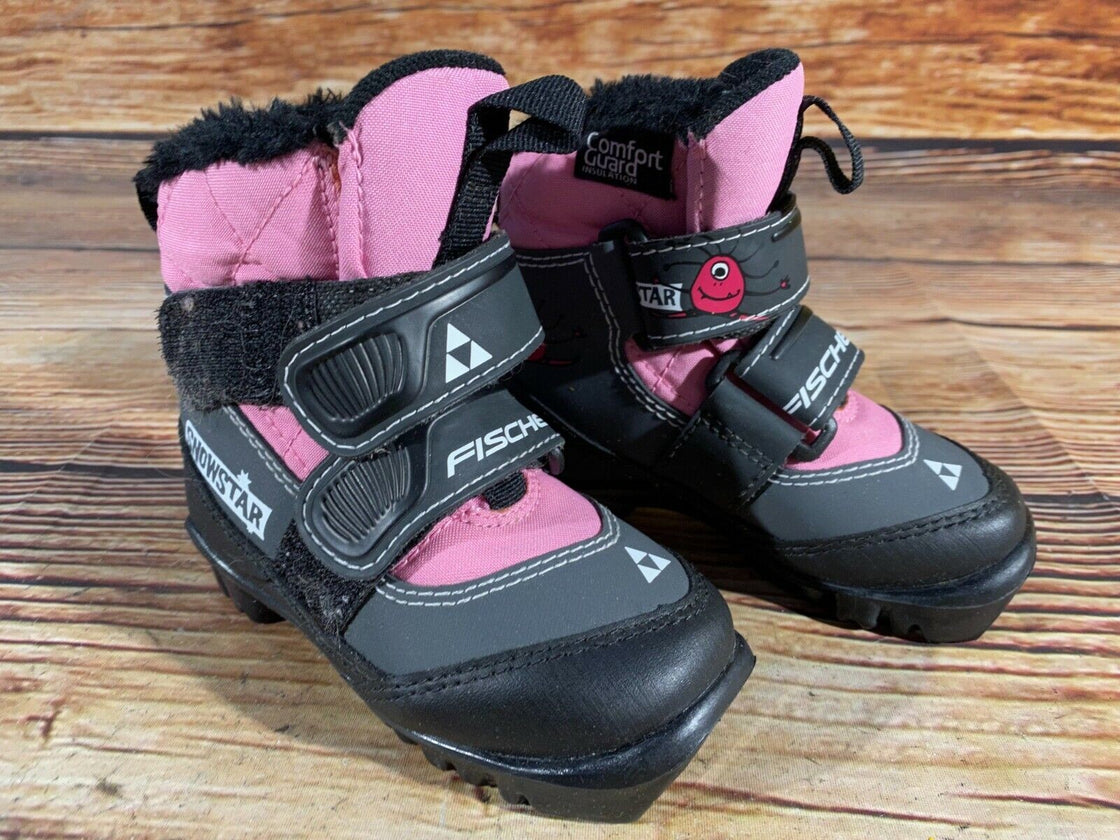 Fischer Snow Star Kids Nordic Cross Country Ski Boots Size EU25 US8.5 NNN F-9