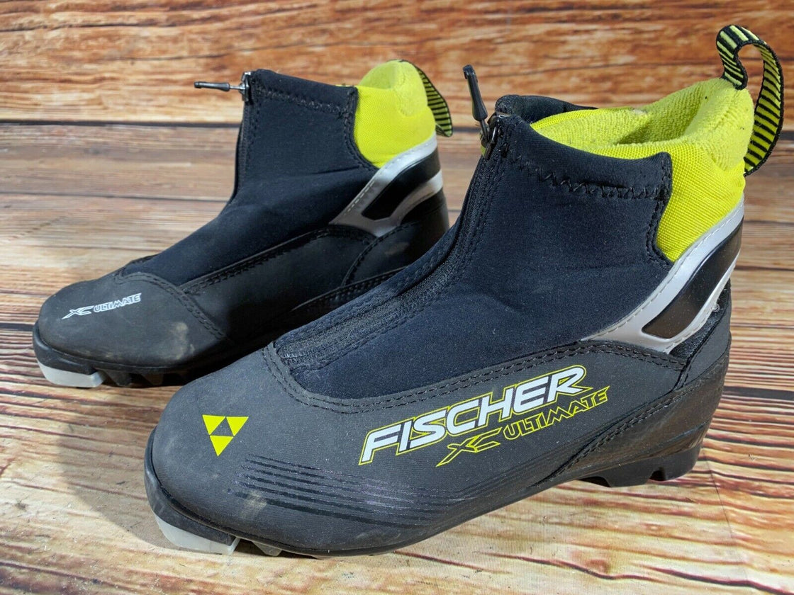 Fischer Ultimate Kids Nordic Cross Country Ski Boots Size EU36 US4.5 NNN F-19