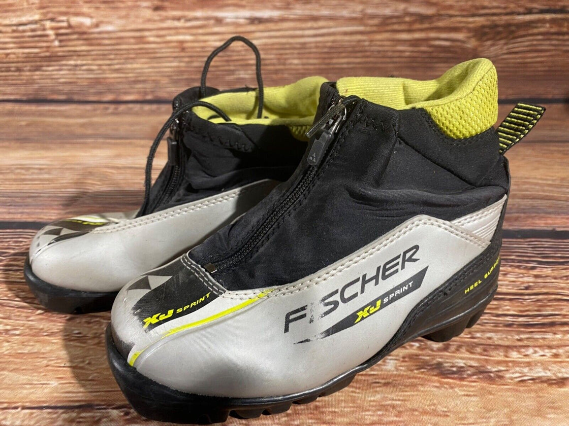 Fischer XJ Sprint Kids Nordic Cross Country Ski Boots Size EU31 US12.5 NNN F-424