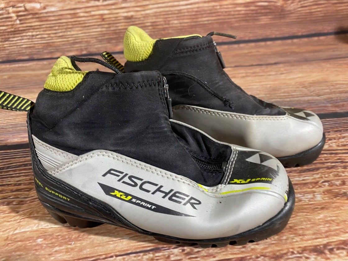 Fischer XJ Sprint Kids Nordic Cross Country Ski Boots Size EU31 US12.5 NNN F-424