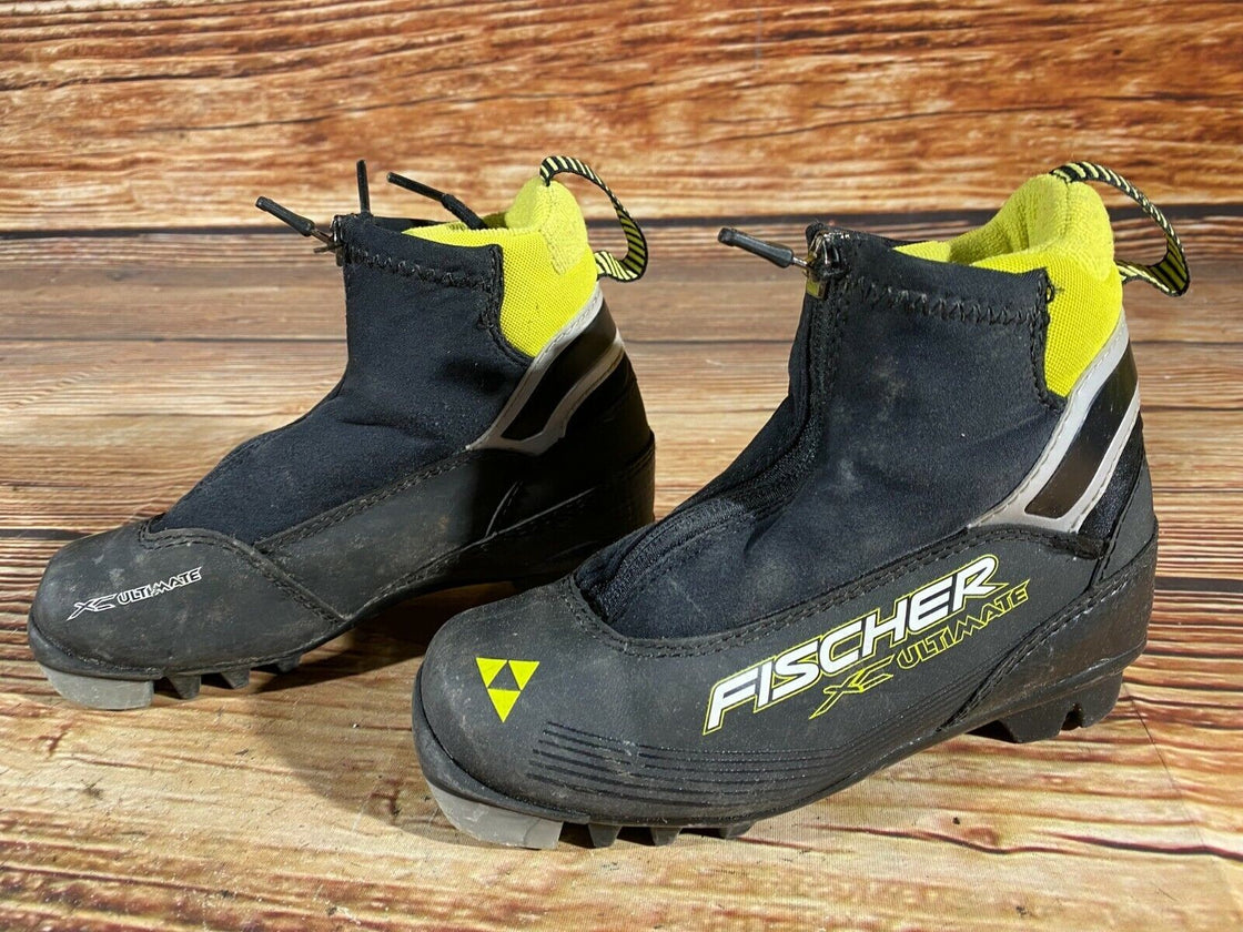 Fischer Ultimate Kids Nordic Cross Country Ski Boots Size EU31 US12.5 .NNN F-116