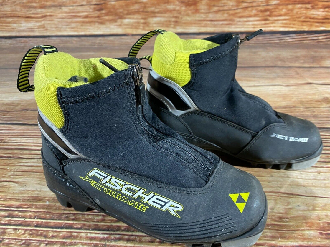 Fischer Ultimate Kids Nordic Cross Country Ski Boots Size EU31 US12.5 .NNN F-116