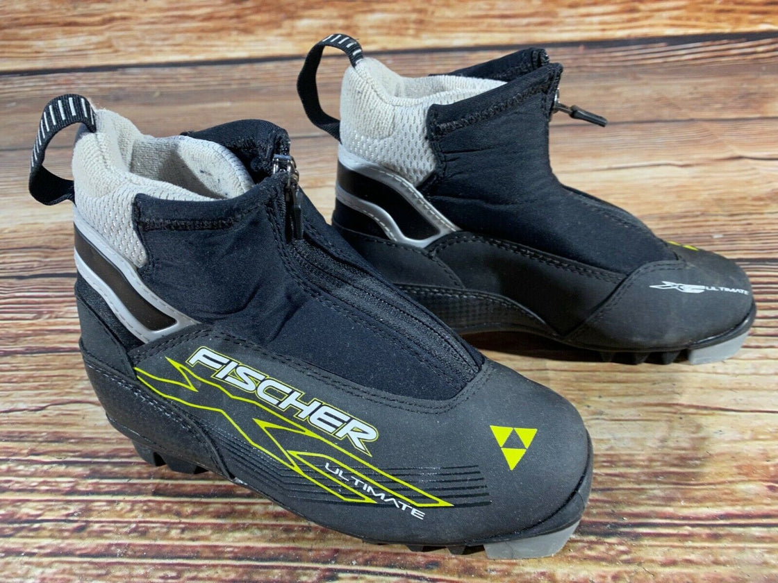 Fischer Ultimate Kids Nordic Cross Country Ski Boots Size EU31 US12,5 NNN F-56