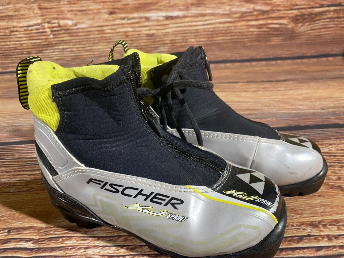 Fischer XJ Sprint Kids Nordic Cross Country Ski Boots Size EU31 US12.5 NNN F-402