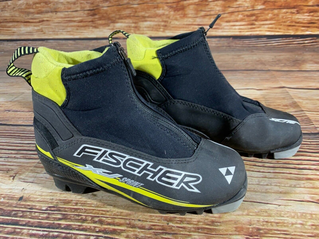 Fischer XJ Sprint Kids Nordic Cross Country Ski Boots Size EU33 US2 NNN F-23
