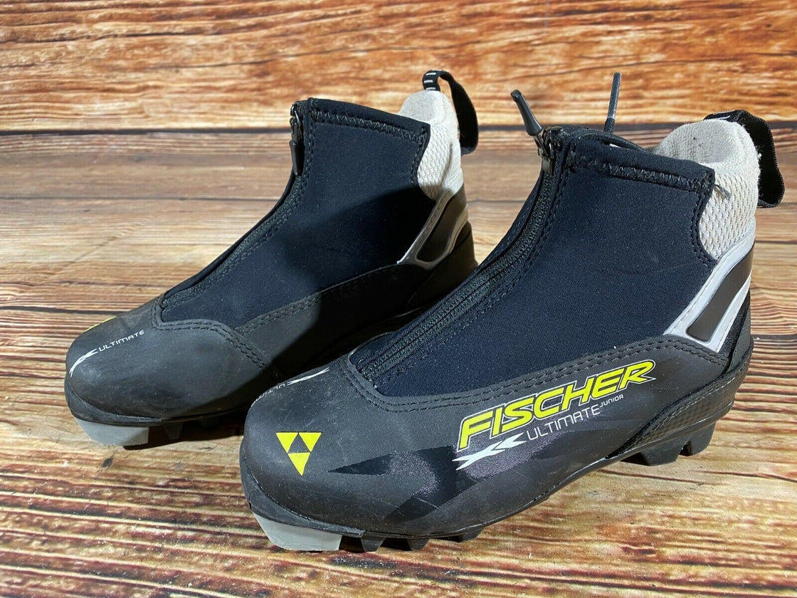 Fischer Ultimate Kids Nordic Cross Country Ski Boots Size EU34 US3 NNN F-149