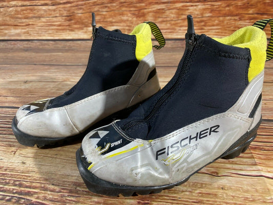 Fischer XJ Sprint Cross Country Ski Boots Classic NNN EU 34 US 3 Kids F-303