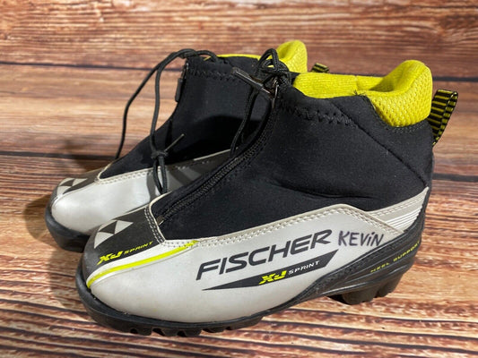 Fischer XJ Sprint Cross Country Ski Boots Classic NNN EU 31 US 13 Kids F-592