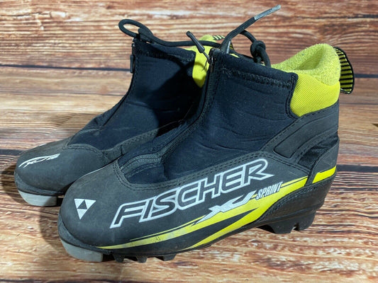 Fischer XJ Sprint Cross Country Ski Boots Classic NNN EU 33 US 2 Kids F-591