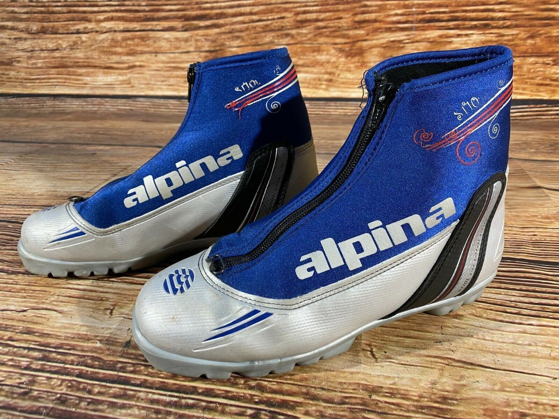 Alpina ST10L Nordic Cross Country Ski Boots Size EU39 US7 NNN bindings 3165