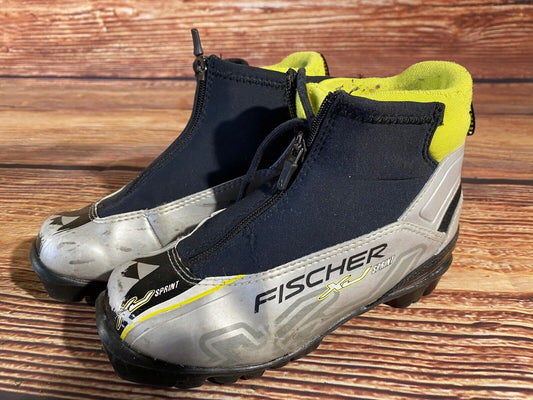 Fischer XJ Sprint Cross Country Ski Boots Classic NNN EU 34 US 3 Kids F-622