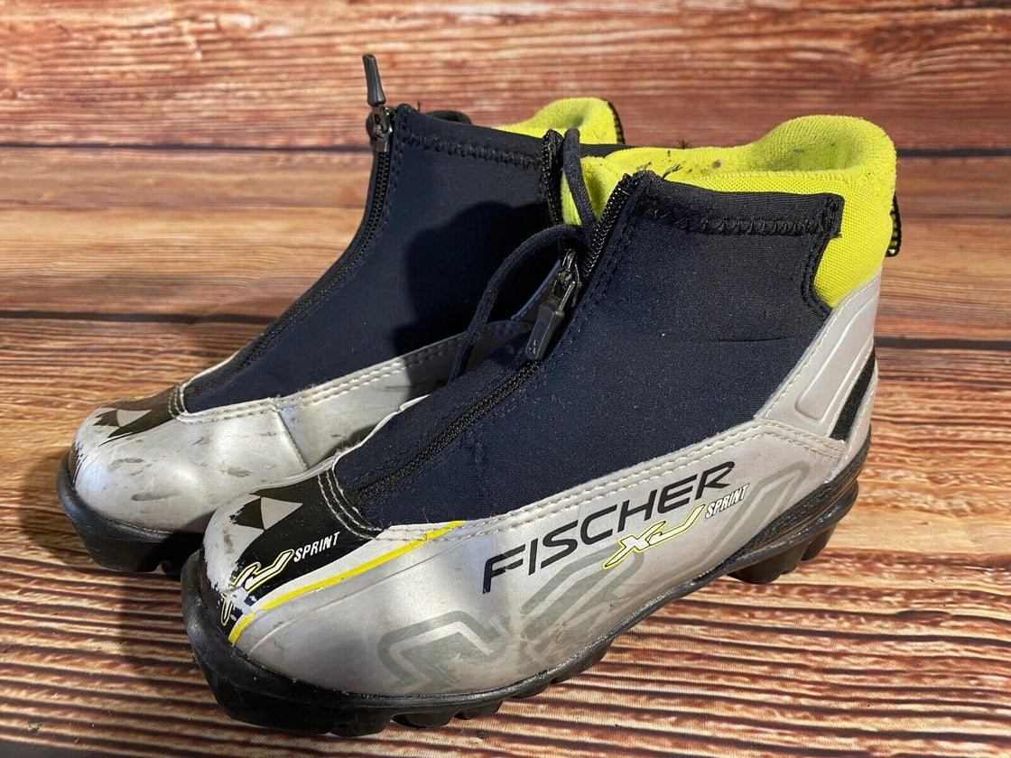Fischer XJ Sprint Nordic Cross Country Ski Boots Kids Size EU34 US3 NNN F-622