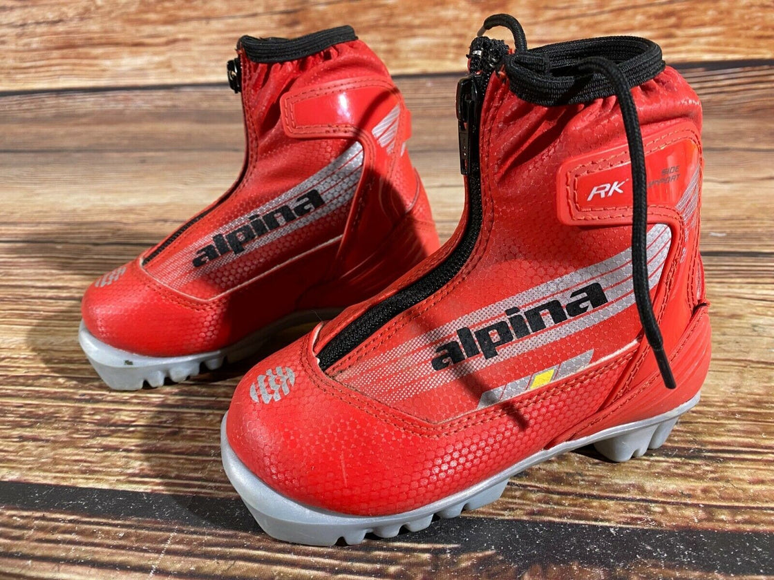 Alpina RK Kids Nordic Cross Country Ski Boots Size EU25 US8.5 for NNN A-198