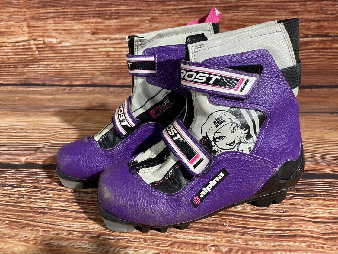 Alpina Frost Kids Nordic Cross Country Ski Boots Size EU33 US2 NNN A-1110