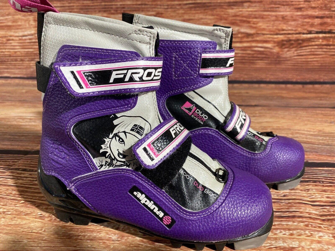 Alpina Frost Kids Nordic Cross Country Ski Boots Size EU33 US2 NNN A-1110
