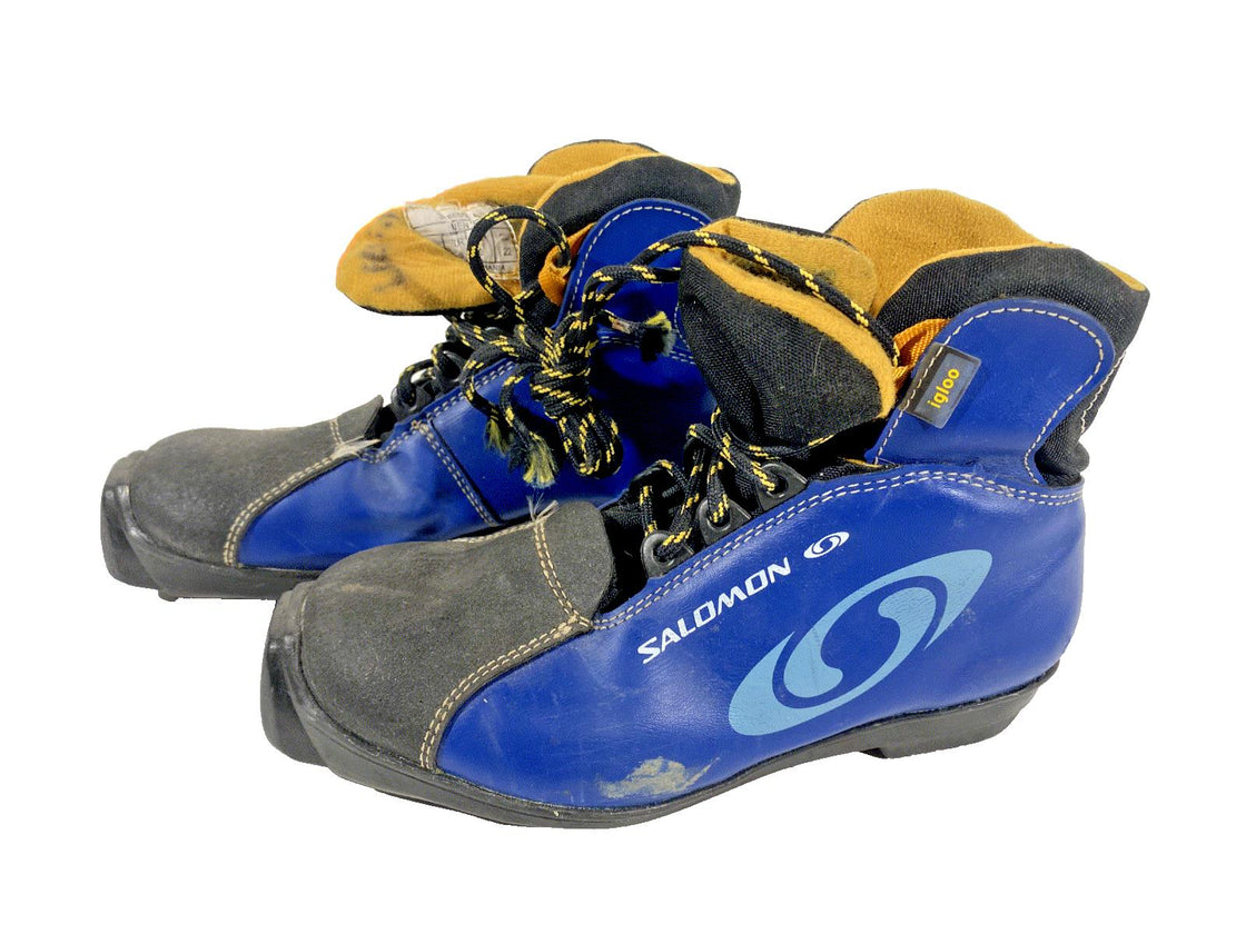 SALOMON Kids Classic Nordic Cross Country Ski Boots Size EU35 US4 SNS 1405