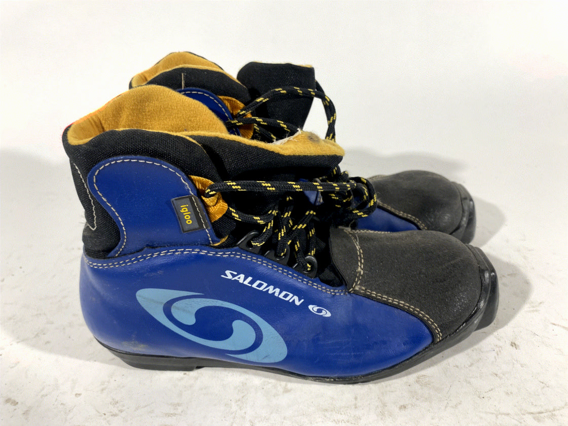 SALOMON Kids Classic Nordic Cross Country Ski Boots Size EU35 US4 SNS 1405