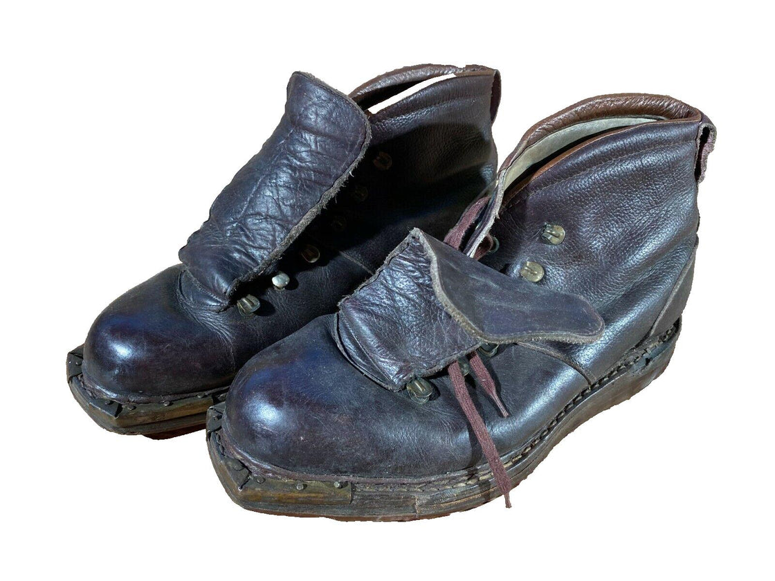 KRISTIANIA Vintage Alpine Ski Boots EU43 US9 Mondo 273 Cable Bindings KL150