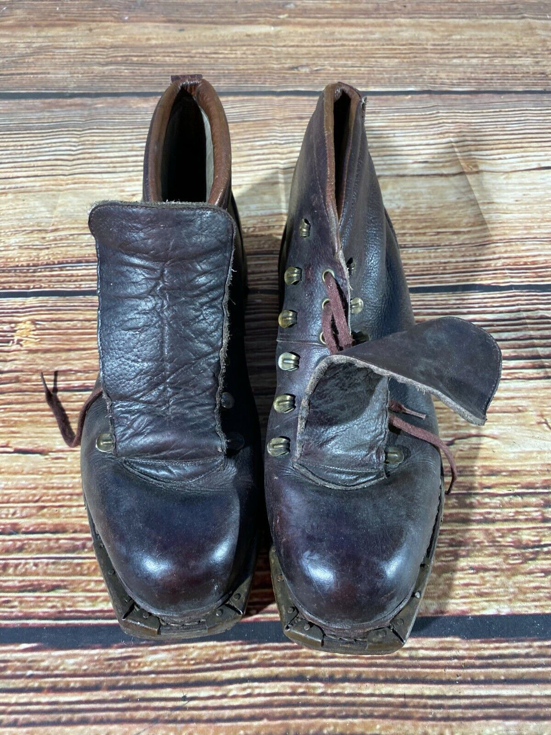 KRISTIANIA Vintage Alpine Ski Boots EU43 US9 Mondo 273 Cable Bindings KL150