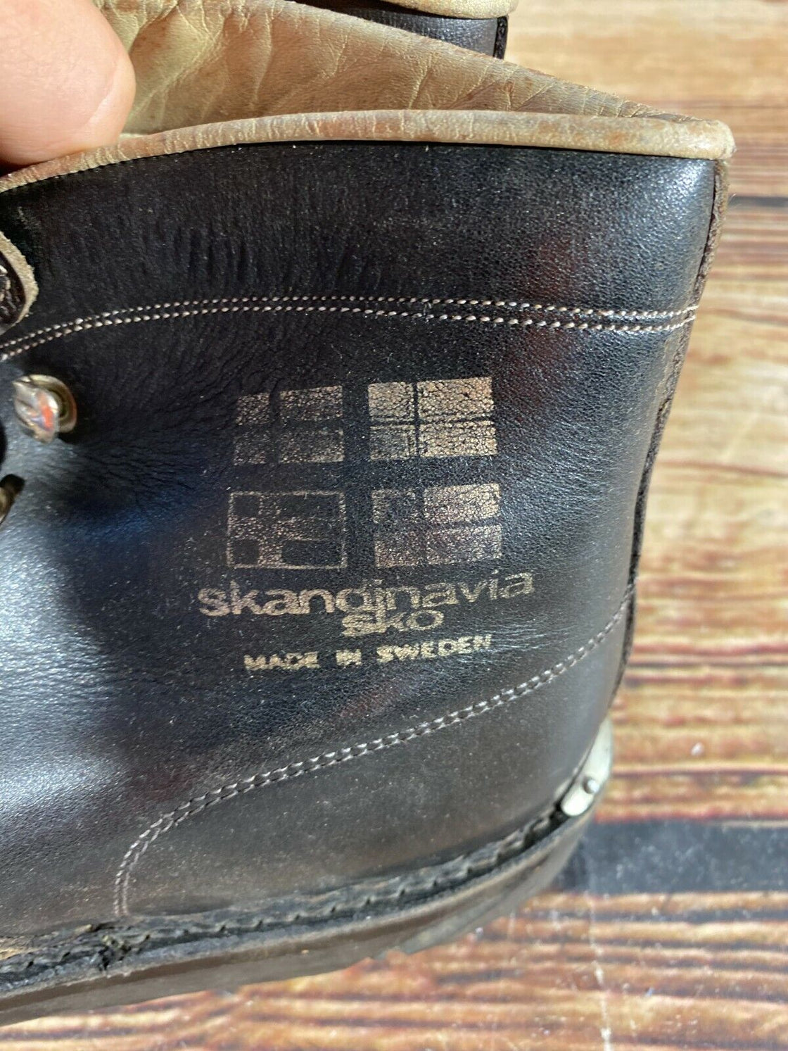 SCANDINAVIA SKO Vintage Alpine Ski Boots Mountain Skiing EU41 Mondo 255 KL176