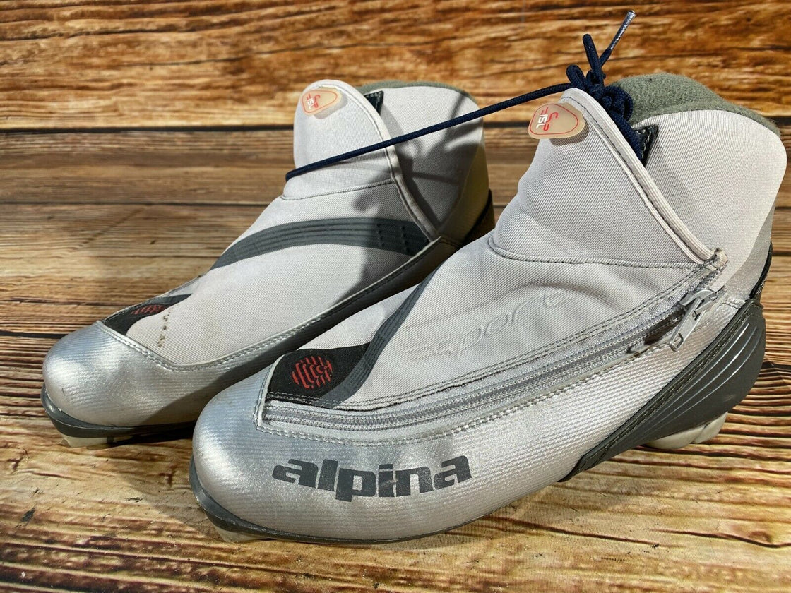 Alpina SP15L Nordic Cross Country Ski Boots Size EU40 Us7.5 NNN bindings