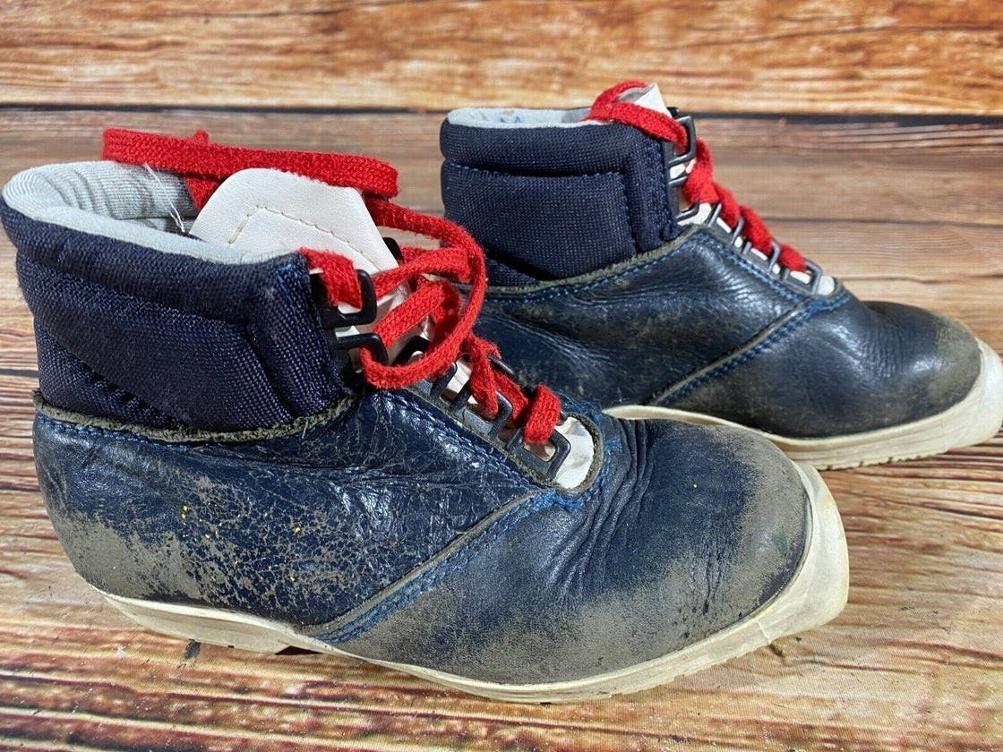SALOMON Leather Kids Nordic Cross Country Ski Boots Size EU32 US1.5 SNS S-39