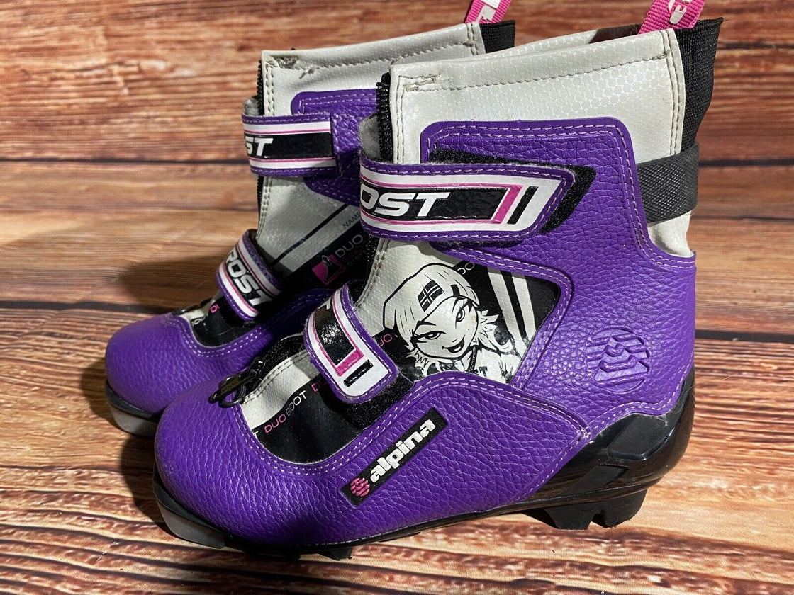 Alpina Frost Kids Nordic Cross Country Ski Boots Size EU32 US1.5 NNN A-1344
