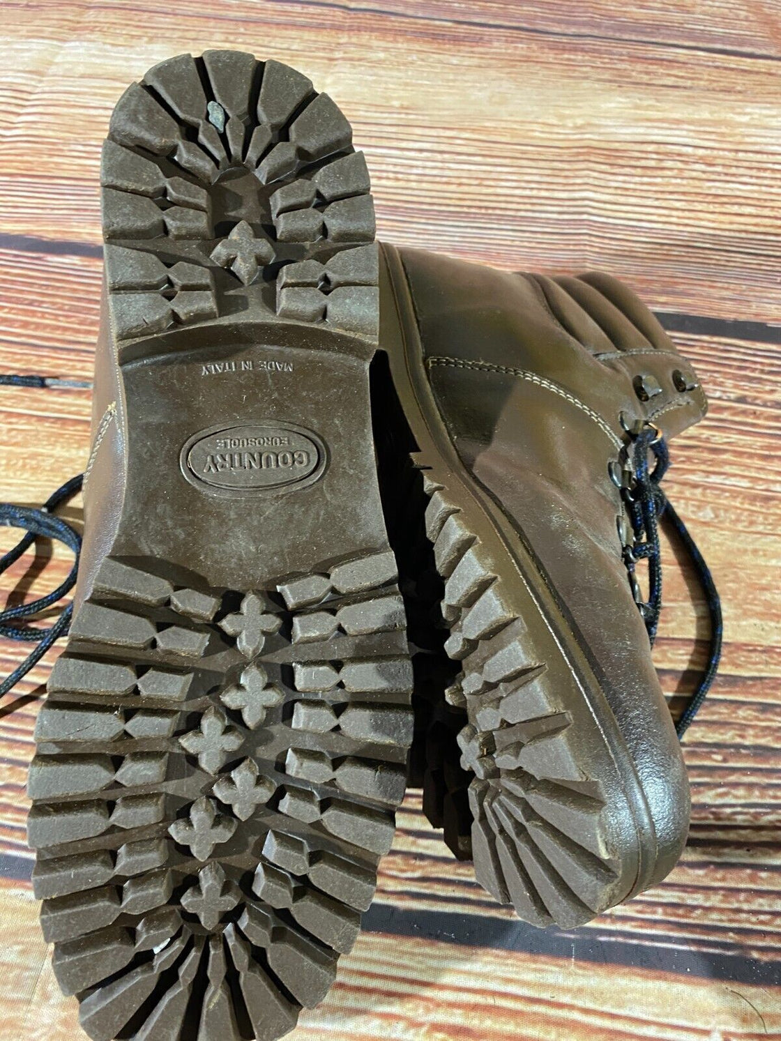 VINTAGE Leather Boots Trekking Trail Shoes Hiking Unisex Size EU42, US8.5, UK8