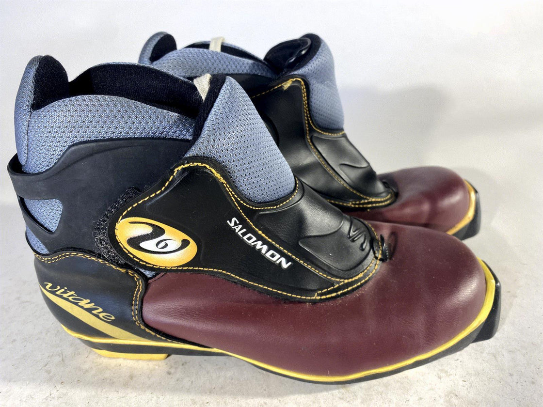 SALOMON V6 Classic Nordic Cross Country Ski Boots Size EU39 US6.5 SNS Profil