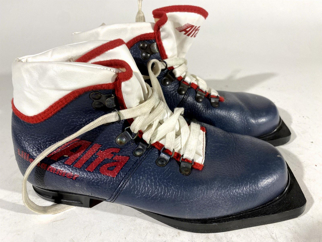 Alfa Vintage Nordic Norm Cross Country Ski Boots Size EU38 US6 NN 75mm